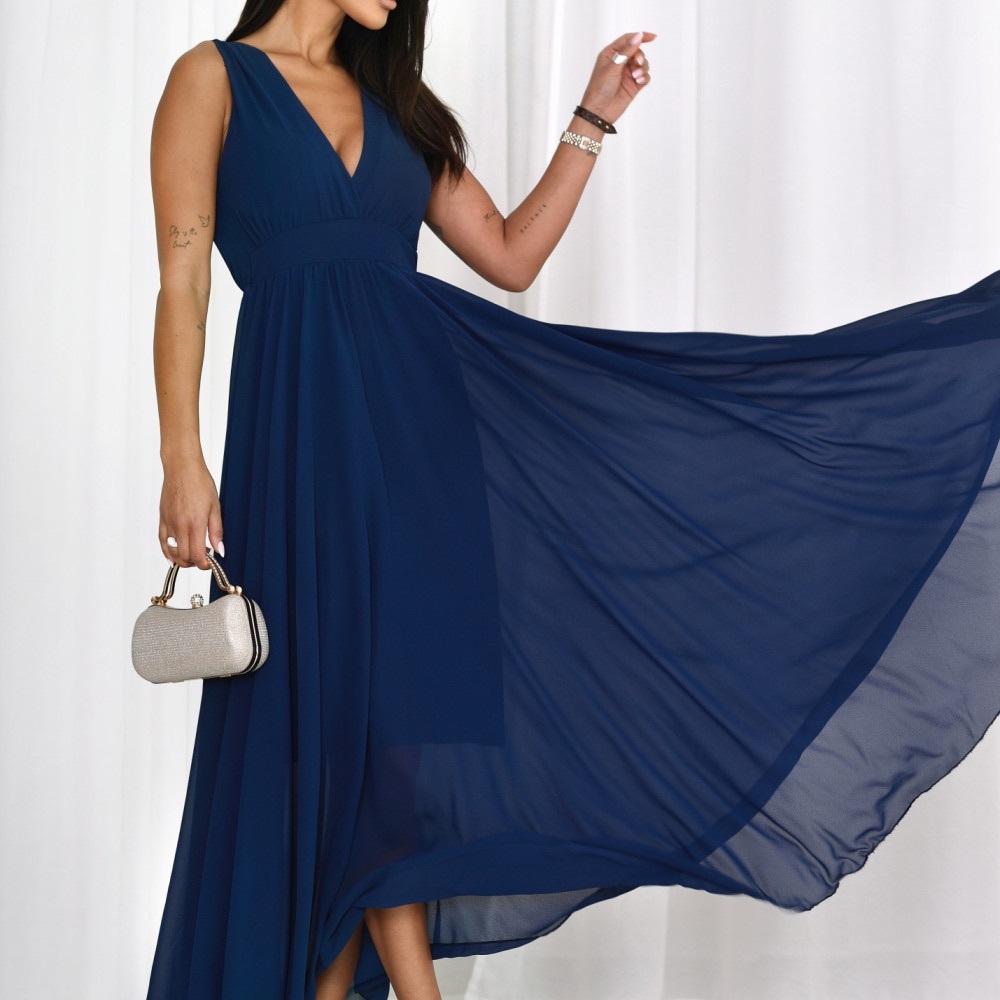 Mango Navy Blue Maxi Dress (A039)